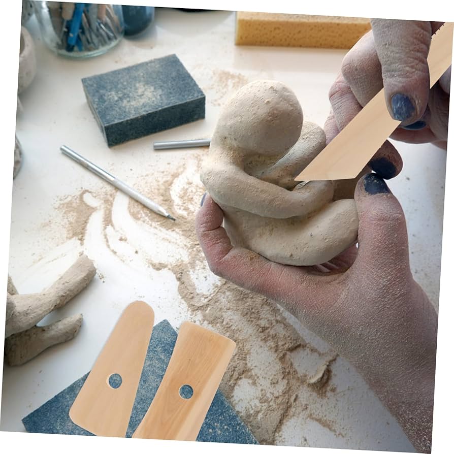 Amazon.co.jp: CIMAXIC 粘土ツール 陶芸成形 彫刻ツール 木製